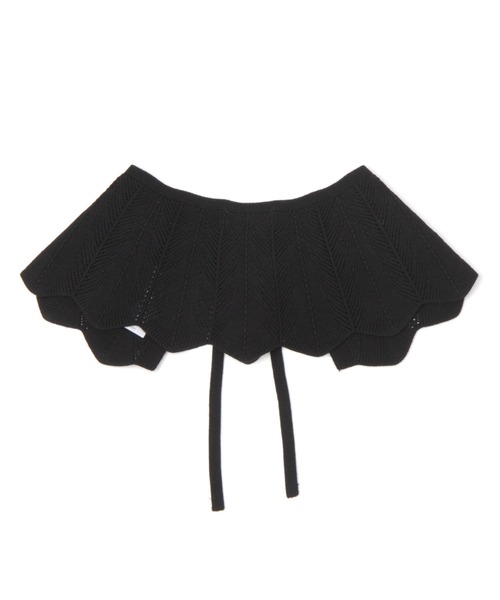 studio CLIP（スタディオクリップ）の「ジャガードニット付け襟（付け襟・レディース・ブラック/ライトグレー・FREE）」の10枚目の写真