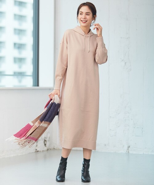 洗える スウェットライクニットフーディ ワンピース ワンピース Any Fam エニィファム のファッション通販 Zozotown