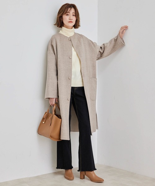 ROPE' PICNIC（ロペピクニック）の「ウール混ストール付き配色リバー