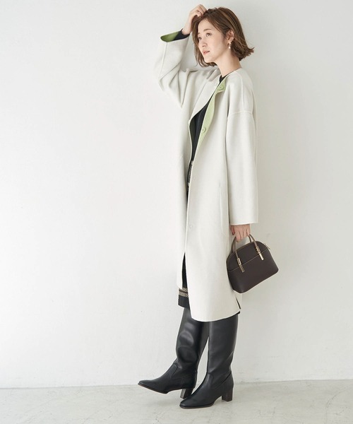 ROPE' PICNIC（ロペピクニック）の「ウール混ストール付き配色リバー