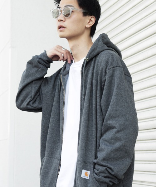 【ユニセックスで着用可能】carhartt/カーハートMidweightHoodedZip-FrontSweatshirtミッドウェイトジップフロントスウェットパーカー裏起毛