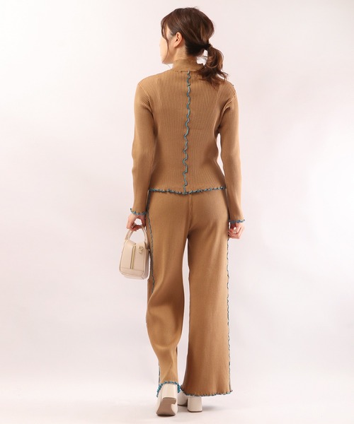 EACH.（イーチ）の「【EACH】MELLOW STITCH RIB KNIT PT リブニットパンツ（その他パンツ・レディース・ブラック/ベージュ/グリーン・FREE）」の11枚目の写真