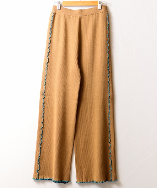 EACH.（イーチ）の「【EACH】MELLOW STITCH RIB KNIT PT リブニットパンツ（その他パンツ・レディース・ブラック/ベージュ/グリーン・FREE）」の5枚目の写真