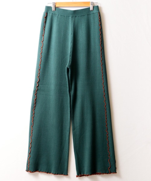 EACH.（イーチ）の「【EACH】MELLOW STITCH RIB KNIT PT リブニットパンツ（その他パンツ・レディース・ブラック/ベージュ/グリーン・FREE）」の13枚目の写真