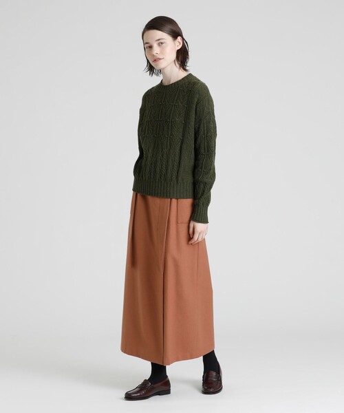★★マッキントッシュ　フィロソフィー／ケーブルニット　ダッフル・フード付★★美品 マッキントッシュ フィロソフィー／ケーブルニット ダッフル