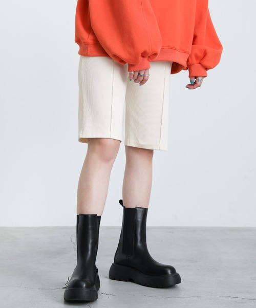 select MOCA（セレクトモカ）の「ストレッチリブハーフパンツ（その他パンツ・レディース・ブラック/ピンク/ブルー/アイボリー・FREE）」の10枚目の写真