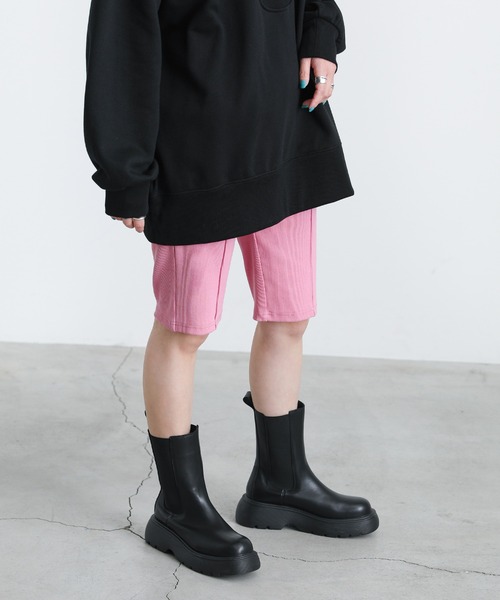 select MOCA（セレクトモカ）の「ストレッチリブハーフパンツ（その他パンツ・レディース・ブラック/ピンク/ブルー/アイボリー・FREE）」の15枚目の写真