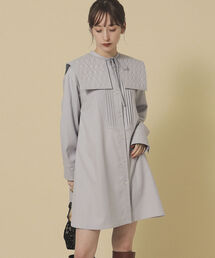 Ray BEAMS | Ray BEAMS / キルト カラー ピンタック ワンピース(ワンピース)