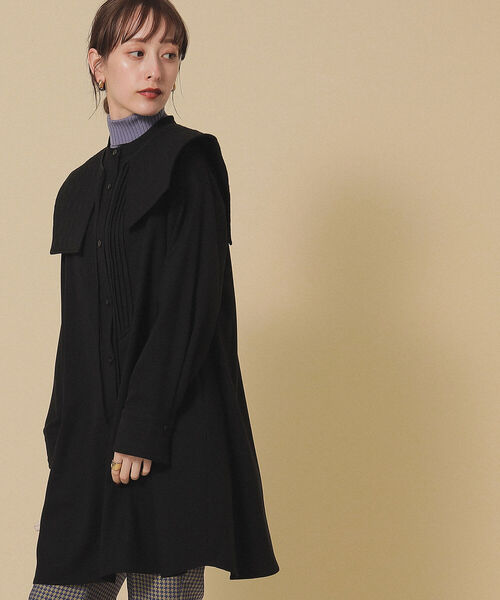 Ray BEAMS（レイビームス）の「Ray BEAMS / キルト カラー ピンタック ワンピース（ワンピース・レディース・ブラック/ラベンダー・ONE SIZE）」の2枚目の写真