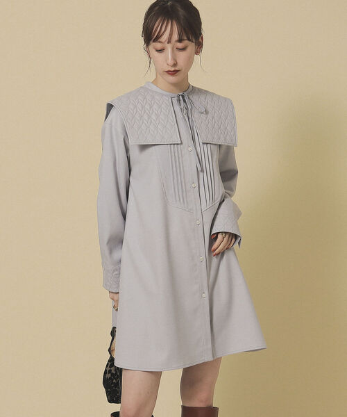 Ray BEAMS（レイビームス）の「Ray BEAMS / キルト カラー ピンタック ワンピース（ワンピース・レディース・ブラック/ラベンダー・ONE SIZE）」の18枚目の写真