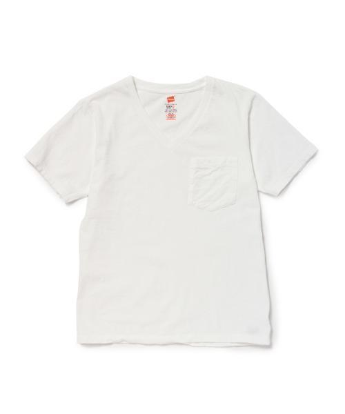 HANES（ヘインズ）の「HANES / POCKET V-NECK TEE（Tシャツ/カットソー・レディース・ホワイト/ブラック/ピンク/ネイビー・ONE SIZE）」の6枚目の写真
