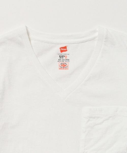 HANES（ヘインズ）の「HANES / POCKET V-NECK TEE（Tシャツ/カットソー・レディース・ホワイト/ブラック/ピンク/ネイビー・ONE SIZE）」の5枚目の写真