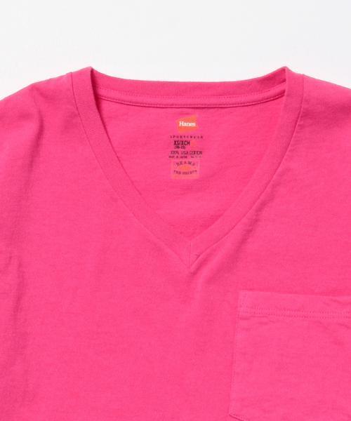 HANES（ヘインズ）の「HANES / POCKET V-NECK TEE（Tシャツ/カットソー・レディース・ホワイト/ブラック/ピンク/ネイビー・ONE SIZE）」の14枚目の写真