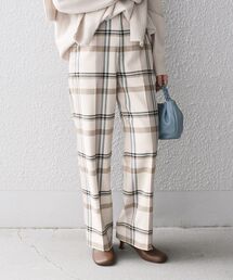 SHIPS | 〈手洗い可能〉カラーチェックセミワイドパンツ◆(その他パンツ)