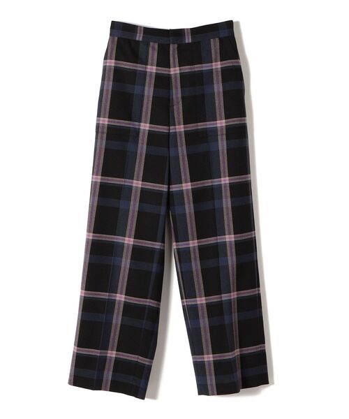 SHIPS(シップス)の「〈手洗い可能〉カラーチェックセミワイドパンツ◆(その他パンツ・レディース・ベージュ/ネイビー・34/36/38/40)」の3枚目の写真
