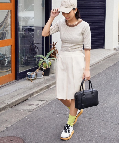 forksy.（フォルクシー）の「【forksy.】リネンライクセットアップ ベスト＆センタープレスショートパンツ（2点セット）（セットアップ・レディース・チャコールグレー/ベージュ/ネイビー/グリーン/アイボリー・FREE）」の10枚目の写真