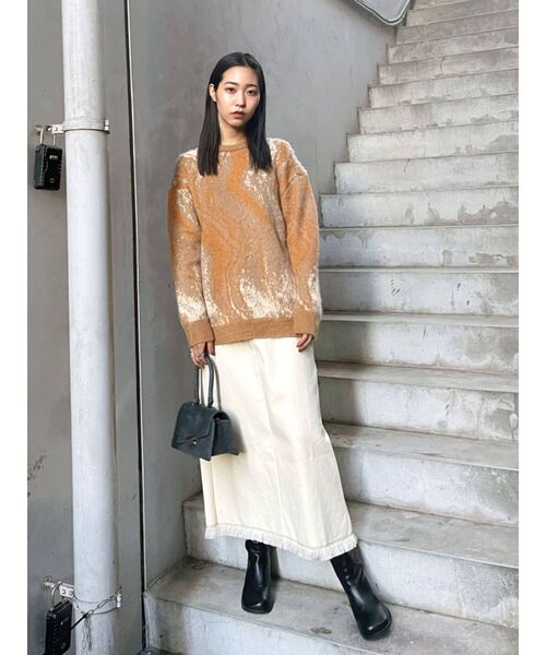 EMODA(エモダ)の「ワイドポケットフリンジスカート(スカート・レディース・アイボリー/ブラック/グリーン・SMALL/MEDIUM)」の7枚目の写真