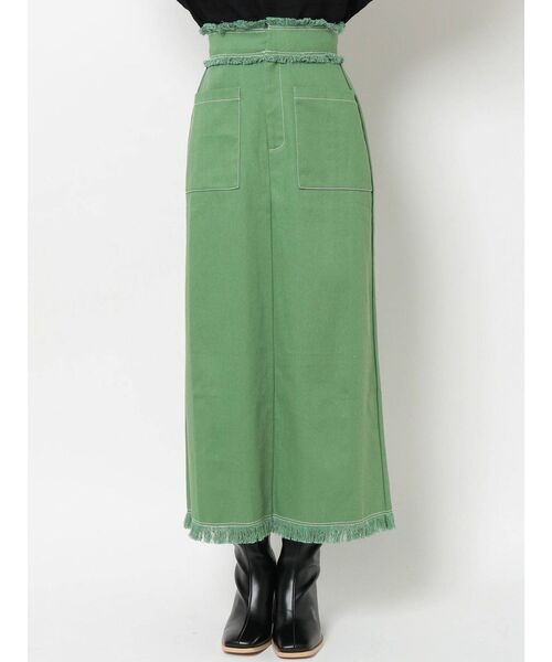 EMODA(エモダ)の「ワイドポケットフリンジスカート(スカート・レディース・アイボリー/ブラック/グリーン・SMALL/MEDIUM)」の14枚目の写真