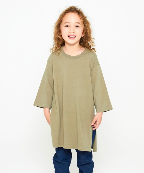 FOV（フォブ）の「FOV PLAIN  サイドスリット チュニック（Tシャツ/カットソー・キッズ・カーキ/グレー/ブルー系その他/ラベンダー/ホワイト系その他2・XL/M/L/S/F）」の3枚目の写真