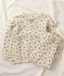 apres les cours（アプレレクール）の「ワッフルパジャマ(花柄・いちご柄) 10分丈（ルームウェア/パジャマ・キッズ）」