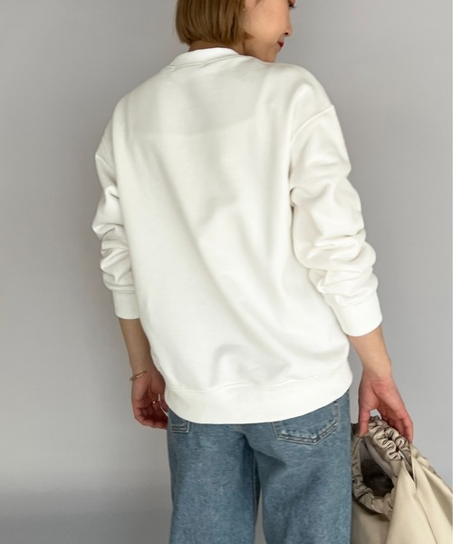 PICCIN（ピッチン）の「ビーズ刺繍プルオーバー（スウェット・レディース・ネイビー/オフホワイト/グレイッシュベージュ・M）」の18枚目の写真