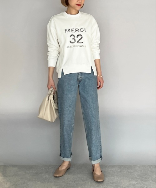 PICCIN（ピッチン）の「ビーズ刺繍プルオーバー（スウェット・レディース・ネイビー/オフホワイト/グレイッシュベージュ・M）」の21枚目の写真