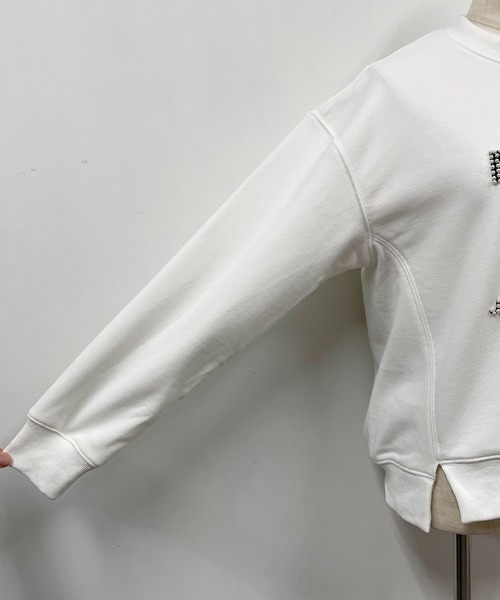 PICCIN（ピッチン）の「ビーズ刺繍プルオーバー（スウェット・レディース・ネイビー/オフホワイト/グレイッシュベージュ・M）」の11枚目の写真