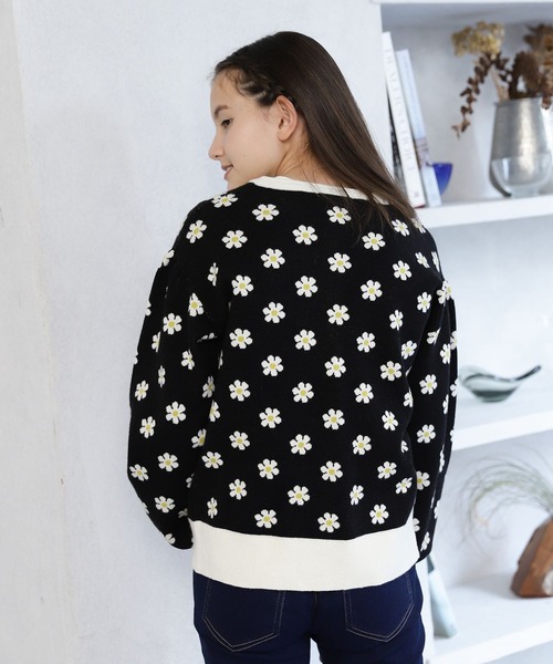 GLOBAL WORK（グローバルワーク）の「AND YUA ANY/洗える柄ニットカーディガン/259174（カーディガン/ボレロ・キッズ・ライトブルー/ブラック/ライトグリーン・150cm/160cm）」の22枚目の写真