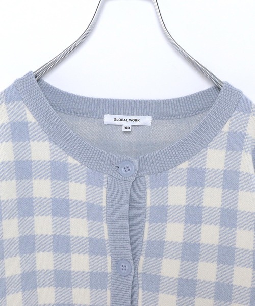 GLOBAL WORK（グローバルワーク）の「AND YUA ANY/洗える柄ニットカーディガン/259174（カーディガン/ボレロ・キッズ・ライトブルー/ブラック/ライトグリーン・150cm/160cm）」の14枚目の写真