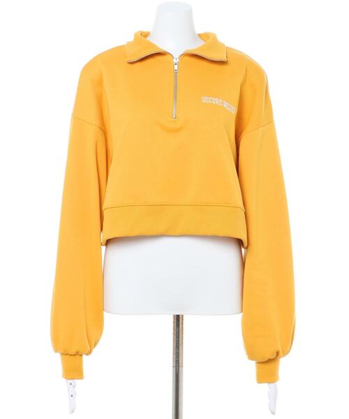 INGNI（イング）の「ハーフZIP刺繍ロゴショートスウェット（Tシャツ/カットソー・レディース・グリーン/ブルー/イエロー/オートミール・M）」の6枚目の写真