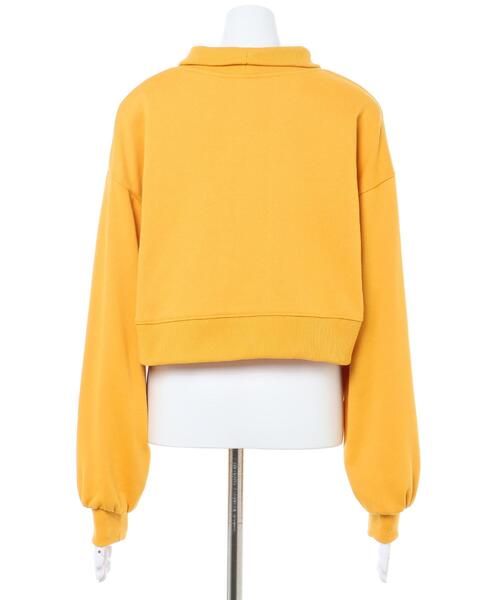 INGNI（イング）の「ハーフZIP刺繍ロゴショートスウェット（Tシャツ/カットソー・レディース・グリーン/ブルー/イエロー/オートミール・M）」の7枚目の写真