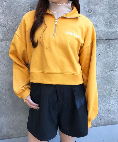 INGNI（イング）の「ハーフZIP刺繍ロゴショートスウェット（Tシャツ/カットソー・レディース・グリーン/ブルー/イエロー/オートミール・M）」の13枚目の写真