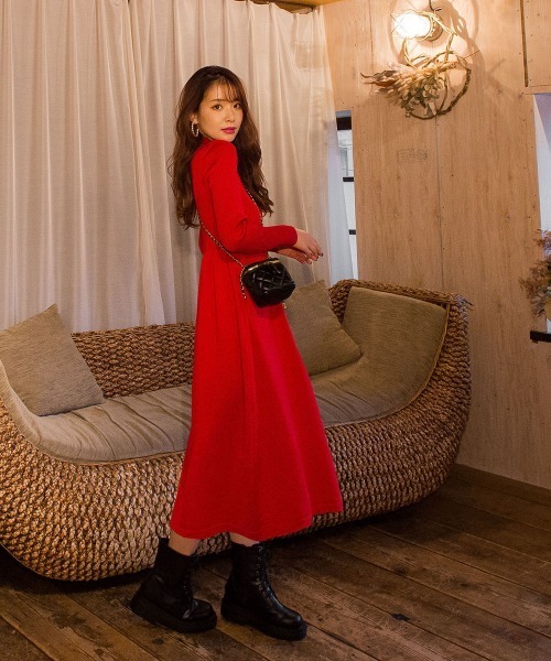 Web限定 ヘップバーンニットワンピース 手洗い可能 高質で安価