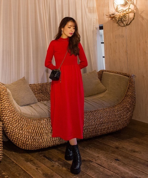 ヘップバーンニットワンピース 手洗い可能