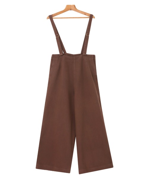 andme（アンドミー）の「コットンツイルサイドポケットワイドサロペット（サロペット/オーバーオール・レディース・ブラック/オフホワイト/キナリ/グリーン/ブラウン・M/L）」の11枚目の写真