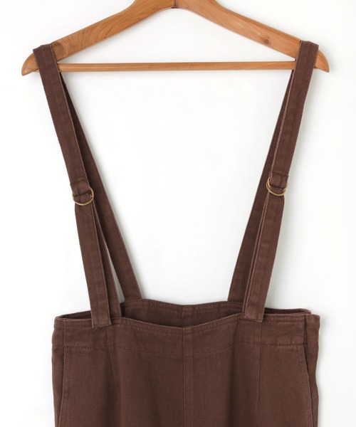 andme（アンドミー）の「コットンツイルサイドポケットワイドサロペット（サロペット/オーバーオール・レディース・ブラック/オフホワイト/キナリ/グリーン/ブラウン・M/L）」の20枚目の写真