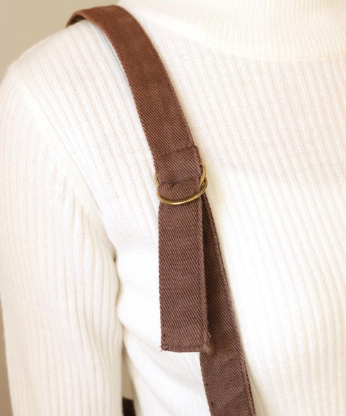 andme（アンドミー）の「コットンツイルサイドポケットワイドサロペット（サロペット/オーバーオール・レディース・ブラック/オフホワイト/キナリ/グリーン/ブラウン・M/L）」の9枚目の写真