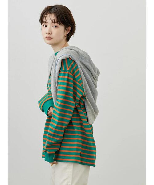 AMERICAN HOLIC(アメリカンホリック)の「カラーボーダーカットプルオーバー(Tシャツ/カットソー・レディース・グリーン/サックスブルー・M/L)」の16枚目の写真