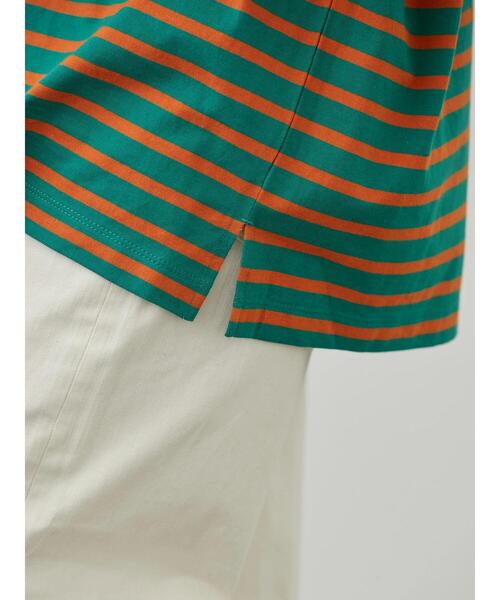 AMERICAN HOLIC(アメリカンホリック)の「カラーボーダーカットプルオーバー(Tシャツ/カットソー・レディース・グリーン/サックスブルー・M/L)」の8枚目の写真