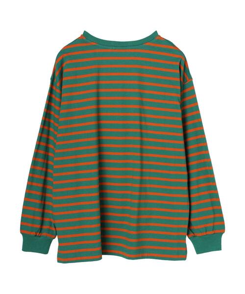 AMERICAN HOLIC(アメリカンホリック)の「カラーボーダーカットプルオーバー(Tシャツ/カットソー・レディース・グリーン/サックスブルー・M/L)」の18枚目の写真