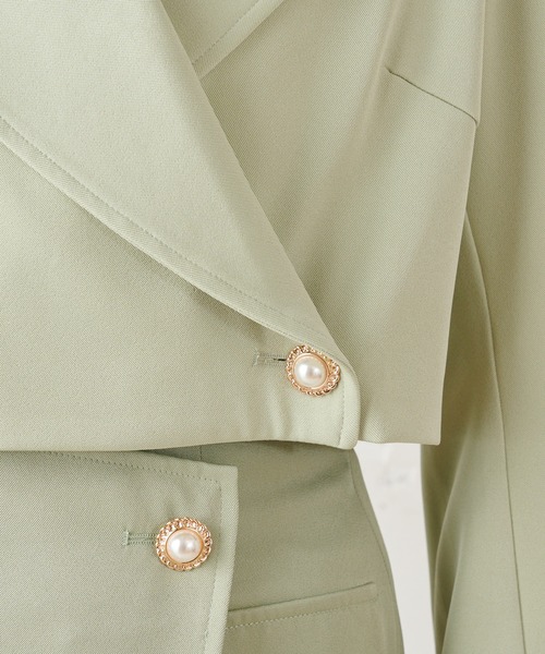 MIIA（ミーア）の「カシュクールショートテーラードジャケット（カーディガン/ボレロ・レディース・ブラック/ベージュ/グリーン・FREE）」の11枚目の写真