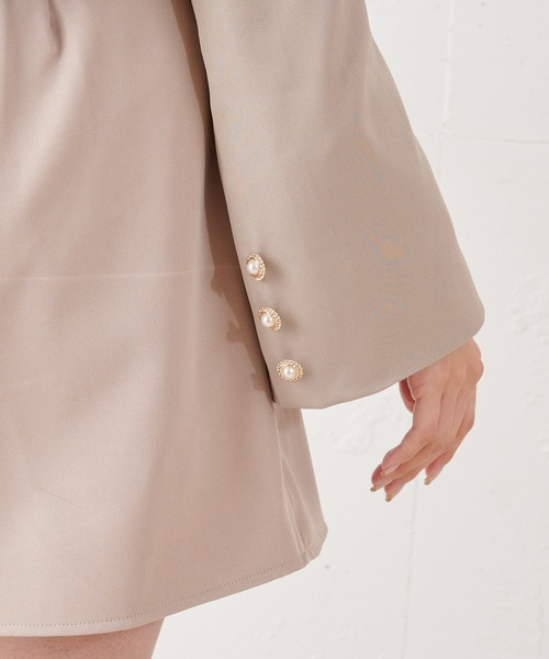 MIIA（ミーア）の「カシュクールショートテーラードジャケット（カーディガン/ボレロ・レディース・ブラック/ベージュ/グリーン・FREE）」の16枚目の写真