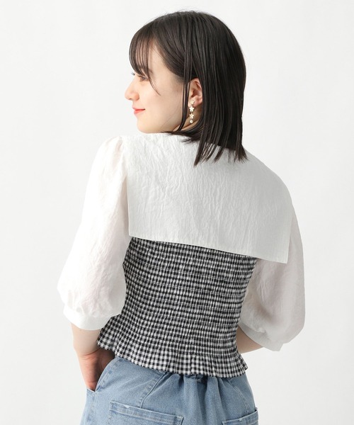 repipi armario（レピピ アルマリオ）の「セーラー襟シャーリングブラウス（シャツ/ブラウス・キッズ・ホワイト/ブラック系その他/ベージュ系その他/ホワイト系その他・SMALL/LARGE/MEDIUM）」の13枚目の写真