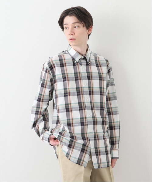 EDIFICE（エディフィス）の「D.ALEN ボタンダウン マドラスチェック シャツ(ブラウン)（シャツ/ブラウス・メンズ・チョコ・SMALL/MEDIUM/LARGE）」の2枚目の写真