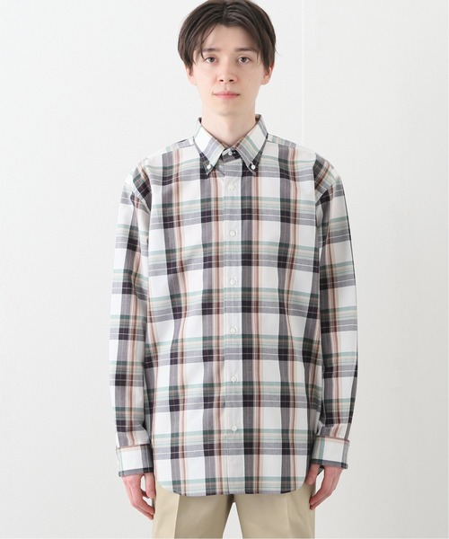 EDIFICE（エディフィス）の「D.ALEN ボタンダウン マドラスチェック シャツ(ブラウン)（シャツ/ブラウス・メンズ・チョコ・SMALL/MEDIUM/LARGE）」の4枚目の写真