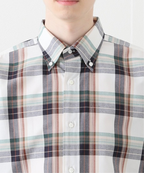 EDIFICE（エディフィス）の「D.ALEN ボタンダウン マドラスチェック シャツ(ブラウン)（シャツ/ブラウス・メンズ・チョコ・SMALL/MEDIUM/LARGE）」の7枚目の写真