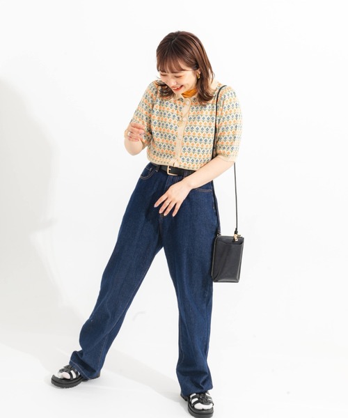 nemne store（ネンネストア）の「ジャガード編みサマーポロニットカーディガン（ニット/セーター・レディース・ブルー/アイボリー・フリー）」の16枚目の写真