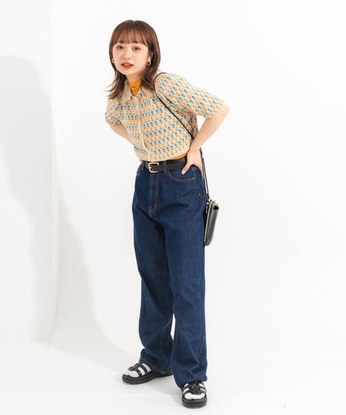 nemne store（ネンネストア）の「ジャガード編みサマーポロニットカーディガン（ニット/セーター・レディース・ブルー/アイボリー・フリー）」の17枚目の写真