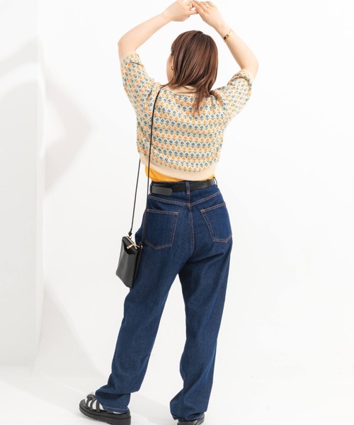 nemne store（ネンネストア）の「ジャガード編みサマーポロニットカーディガン（ニット/セーター・レディース・ブルー/アイボリー・フリー）」の19枚目の写真