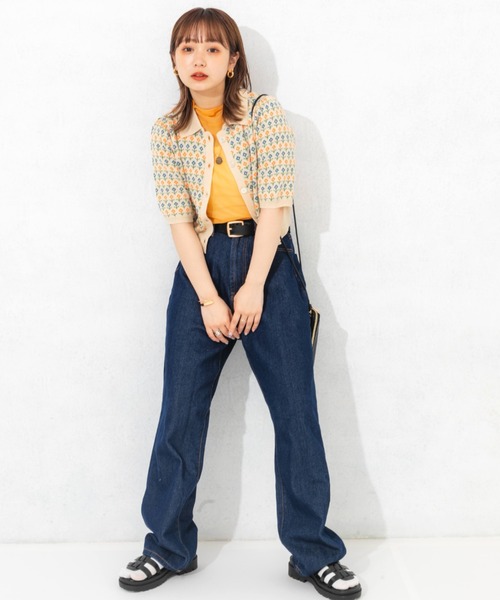 nemne store（ネンネストア）の「ジャガード編みサマーポロニットカーディガン（ニット/セーター・レディース・ブルー/アイボリー・フリー）」の20枚目の写真